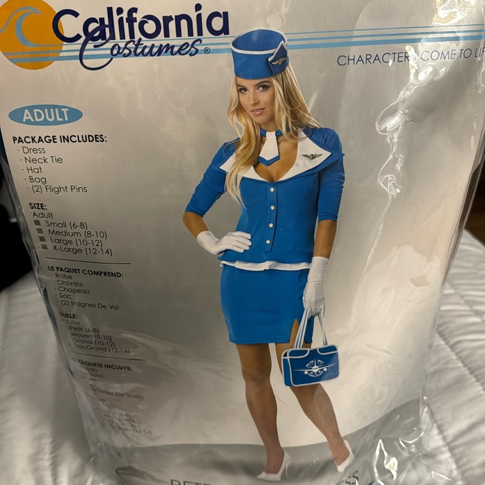 California Costumes Blue Flight Attendant Costume